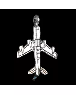 Декор для творчества металл "Самолёт" серебро 1,8х1,2 см арт. СМЛ-30651-1-СМЛ3215988