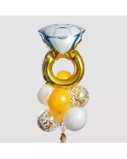 Фонтан из шаров "Кольцо", с конфетти, латекс, фольга,10 шт. арт. СМЛ-58175-1-СМЛ0003217450