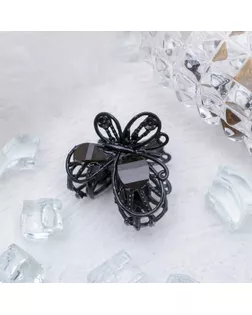 Краб для волос "Чёрный ажур" 2,5 см бабочка арт. СМЛ-22631-5-СМЛ3254404