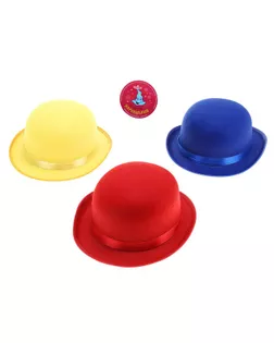 Карнавальная шляпка с лентой, блестящая, р-р 56, цвета МИКС арт. СМЛ-144101-1-СМЛ0000327017
