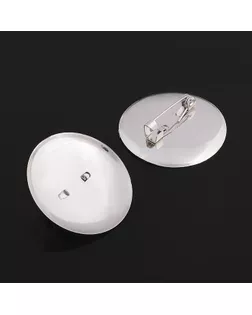 Булавка для броши с круглым основанием СМ-367, (набор 5шт) 30 мм, цвет серебро арт. СМЛ-24157-3-СМЛ3281468