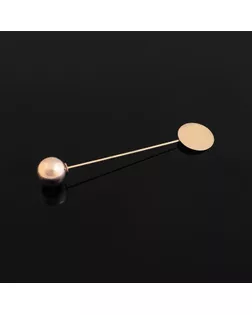 Основа для булавки с шариком d=1,2 см (набор 5шт), L=7 см, площадка 1,5см, цвет золото арт. СМЛ-24151-1-СМЛ3281476