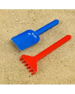Набор для игры в песке, совок и грабли, цвета МИКС арт. СМЛ-138988-1-СМЛ0003301611