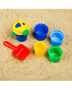 Набор для игры в песке №106: совок, 4 формочки, лейка, МИКС арт. СМЛ-134183-1-СМЛ0003301616
