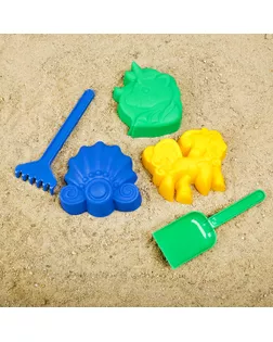 Набор для игры в песке №108 (3 формочки, грабли, совок) арт. СМЛ-134285-1-СМЛ0003301618