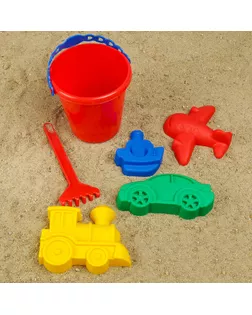 Набор для игры в песке №110: ведёрко, 4 формочки, грабельки арт. СМЛ-134185-1-СМЛ0003301620