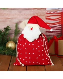 Мешок для подарков «Снеговик», на завязках, со звёздами, 35×25 см арт. СМЛ-100894-2-СМЛ0003303236