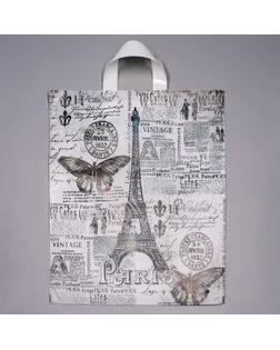 Пакет "Парижский день", полиэтиленовый с петлевой ручкой, 38 х 42 см, 40 мкм арт. СМЛ-53409-1-СМЛ0003312695