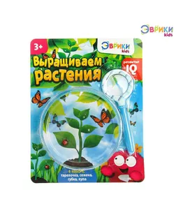 Набор для опытов «Выращиваем растение»: лупа, семена, тарелка, губка арт. СМЛ-58829-1-СМЛ0003374991
