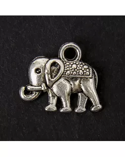 Декор металл для творчества "Индийский слон" серебро (А16480) 1,3х1,2 см арт. СМЛ-30697-1-СМЛ3381134