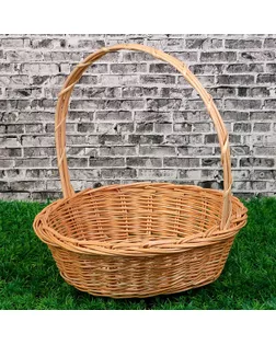 Корзина «Карина», №3, Dдно=25 см, Dверх=31 см, H=9/34 см, ручное плетение, ива арт. СМЛ-54776-1-СМЛ0003426272