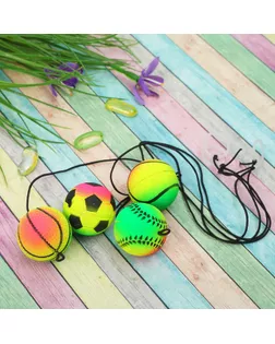 Мяч «Попрыгун», мягкий, на резинке 4 см арт. СМЛ-56915-1-СМЛ0003479535