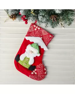 Носок для подарков "Снежный дом" 19*26 см, дед мороз арт. СМЛ-59716-1-СМЛ0003544081