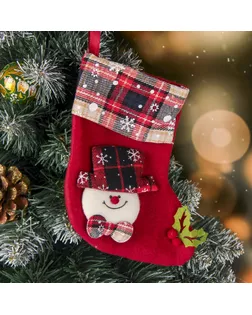 Носок для подарков "Рождественская песня" 13*17 см, снеговик арт. СМЛ-59725-1-СМЛ0003544093