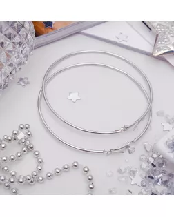Серьги кольца "Классика" d=7 см, цвет серебро арт. СМЛ-21433-1-СМЛ0360715