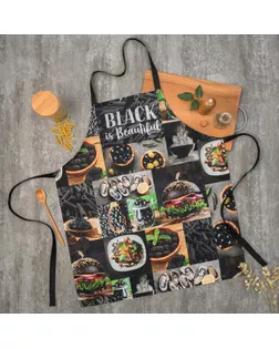 Купить Наборы для кухни подарочные Фартук «Этель: BLACK» 70х60 см, 100% хлопок, саржа 190 гр/м² арт. СМЛ-12704-1-СМЛ3616558 оптом в Майкопе