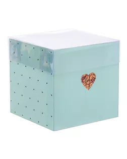 Коробка для цветов с PVC крышкой Love, 12 х 12 х 12 см арт. СМЛ-108265-1-СМЛ0003639704