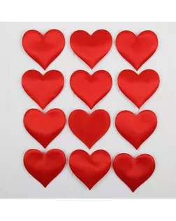 Сердечки декоративные, набор 12  шт, размер 1 шт 6,5*5 см, цвет красный арт. СМЛ-13065-1-СМЛ3649912