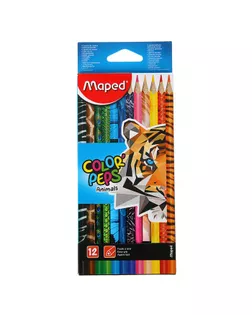 Карандаши трёхгранные 12 цветов, Maped Color Peps Animals арт. СМЛ-185476-1-СМЛ0003681531