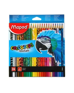 Купить Карандаши трёхгранные 24 цвета, Maped Color Peps Animals арт. СМЛ-174139-1-СМЛ0003681532 оптом в Набережных Челнах