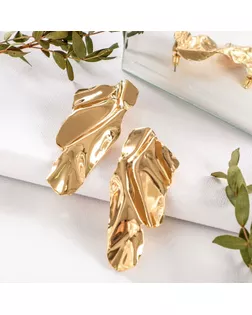 Серьги металл "Атмосфера" абстракция, цвет золото арт. СМЛ-22898-1-СМЛ3681693