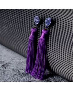 Серьги "Кисти" гармония, цвет фиолетовый, L кисти 8,5 см арт. СМЛ-22933-4-СМЛ3692784