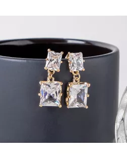 Серьги "Циркония" мини, цвет белый в золоте арт. СМЛ-23042-2-СМЛ3715048