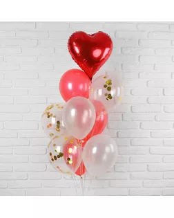 Букет из шаров "Любовь", фольга, латекс, розовый, набор 10 шт. арт. СМЛ-98127-2-СМЛ0003734600