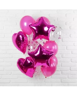 Букет из шаров "Романтика", фольга, латекс, фиолетовый,  набор из 14 шт. арт. СМЛ-98126-1-СМЛ0003734614