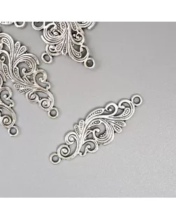Декор металл для творчества "Ветвь" серебро (А17768) 3,5х1,1 см арт. СМЛ-126640-1-СМЛ0003776638
