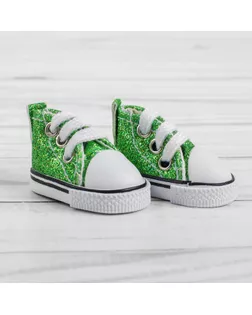 Купить Обувь Кеды для кукол "Блестки", длина стопы 5 см, цвет зеленый арт. СМЛ-14413-1-СМЛ3785980 оптом в Череповце