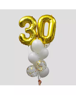 Фонтан из шаров "30 лет", с конфетти, латекс, фольга,10 шт. арт. СМЛ-98179-1-СМЛ0003786680