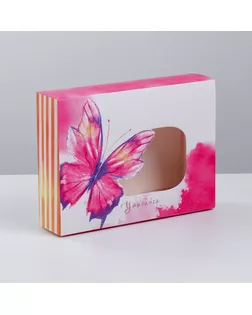 Коробка для сладостей «Улыбайся», 20 × 15 × 5 см арт. СМЛ-112849-1-СМЛ0003827265