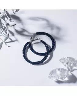 Серьги кольца "Шанталь" цвет серебро, d=5 арт. СМЛ-23338-2-СМЛ3843589