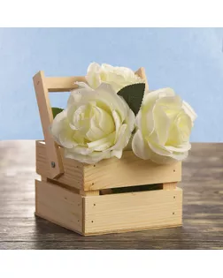 Кашпо деревянное "Однушка Лайт", двухреечное, ручка (складная), натуральный Дарим Красиво арт. СМЛ-97567-1-СМЛ0003852982