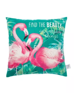 Чехол на подушку "Этель" Flamingo 40х40 см, 100% п/э, велюр арт. СМЛ-15140-1-СМЛ3863580