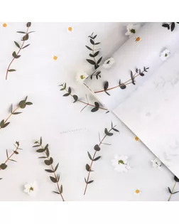 Бумага упаковочная крафтовая «Цветы», 70 × 100 см арт. СМЛ-62346-1-СМЛ0003903238