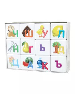 Кубики 12 шт «Учись играя. Азбука для самых маленьких» арт. СМЛ-60398-1-СМЛ0003908809