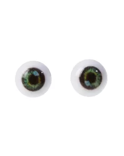 Глаза винтовые с заглушками, набор10 шт, размер 1 шт: 1 см, цвет зелёный арт. СМЛ-15802-1-СМЛ3914677