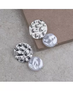 Серьги с жемчугом "Нефаз", цвет белый в серебре арт. СМЛ-29119-1-СМЛ3920473