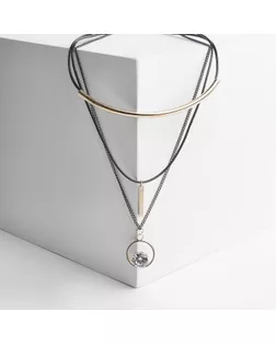 Кулон "Эксклюзив" кольцо, цвет белый в золоте, 42 см арт. СМЛ-26712-1-СМЛ3961849