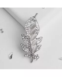Брошь "Соло" веточка, цветная в серебре арт. СМЛ-23949-2-СМЛ4001094