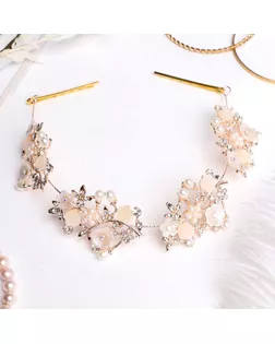 Аксессуар для волос "Моника" (на невидимках) 26 см розы с ромашками, золото арт. СМЛ-17651-1-СМЛ4003316