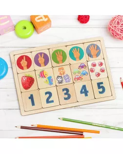 Игра развивающая деревянная «Считаем до пяти» арт. СМЛ-62019-1-СМЛ0004018652