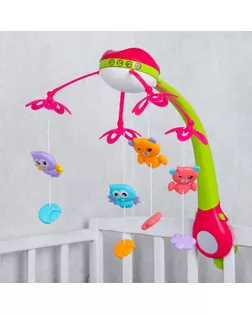 Мобиль музыкальный «Яркие птички», с ночником + пульт, цвет МИКС арт. СМЛ-126869-1-СМЛ0004077492