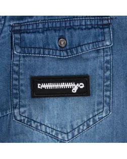 Термоаппликация «Молния», 6 × 2,1 см, цвет чёрный/белый арт. СМЛ-24327-1-СМЛ4080038