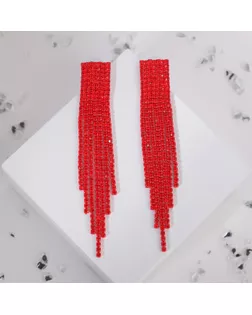 Серьги висячие "Маскарад" ступенька, цвет красный арт. СМЛ-24315-1-СМЛ4087581