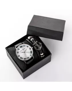 Подарочный набор 2 в 1 "Bolama": наручные часы и браслет арт. СМЛ-19166-1-СМЛ4089742