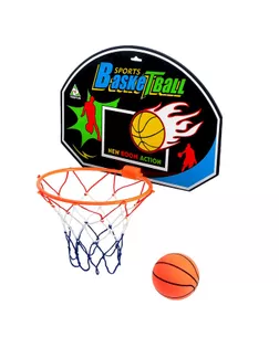 Баскетбольный набор «Крутой бросок», с мячом, диаметр мяча 12 см, диаметр кольца 23 арт. СМЛ-50675-1-СМЛ0000409595