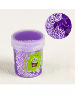 Слайм "Плюх" фиолетовый, контейнер с шариками, 40 г арт. СМЛ-63586-1-СМЛ0004112098